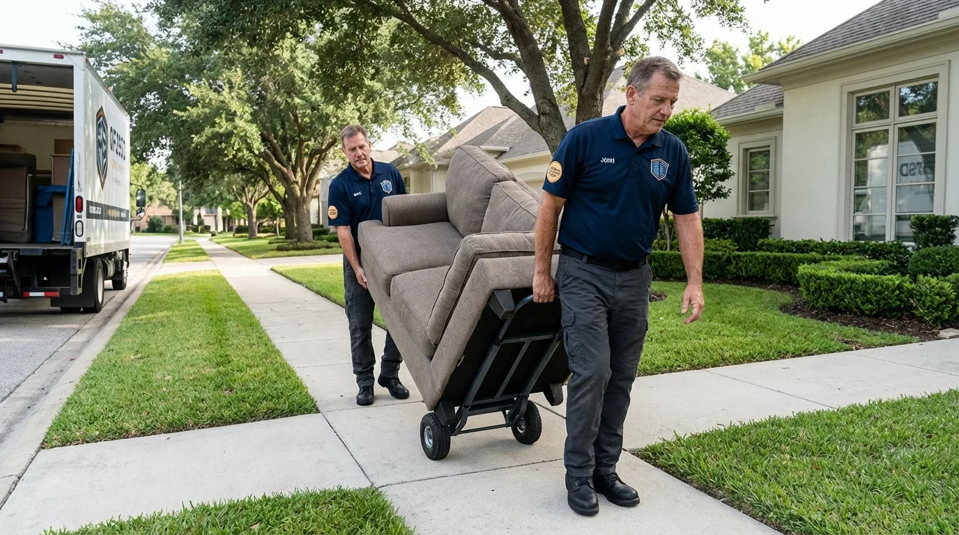 Local residential moving crew loading furniture in Waymart, PA